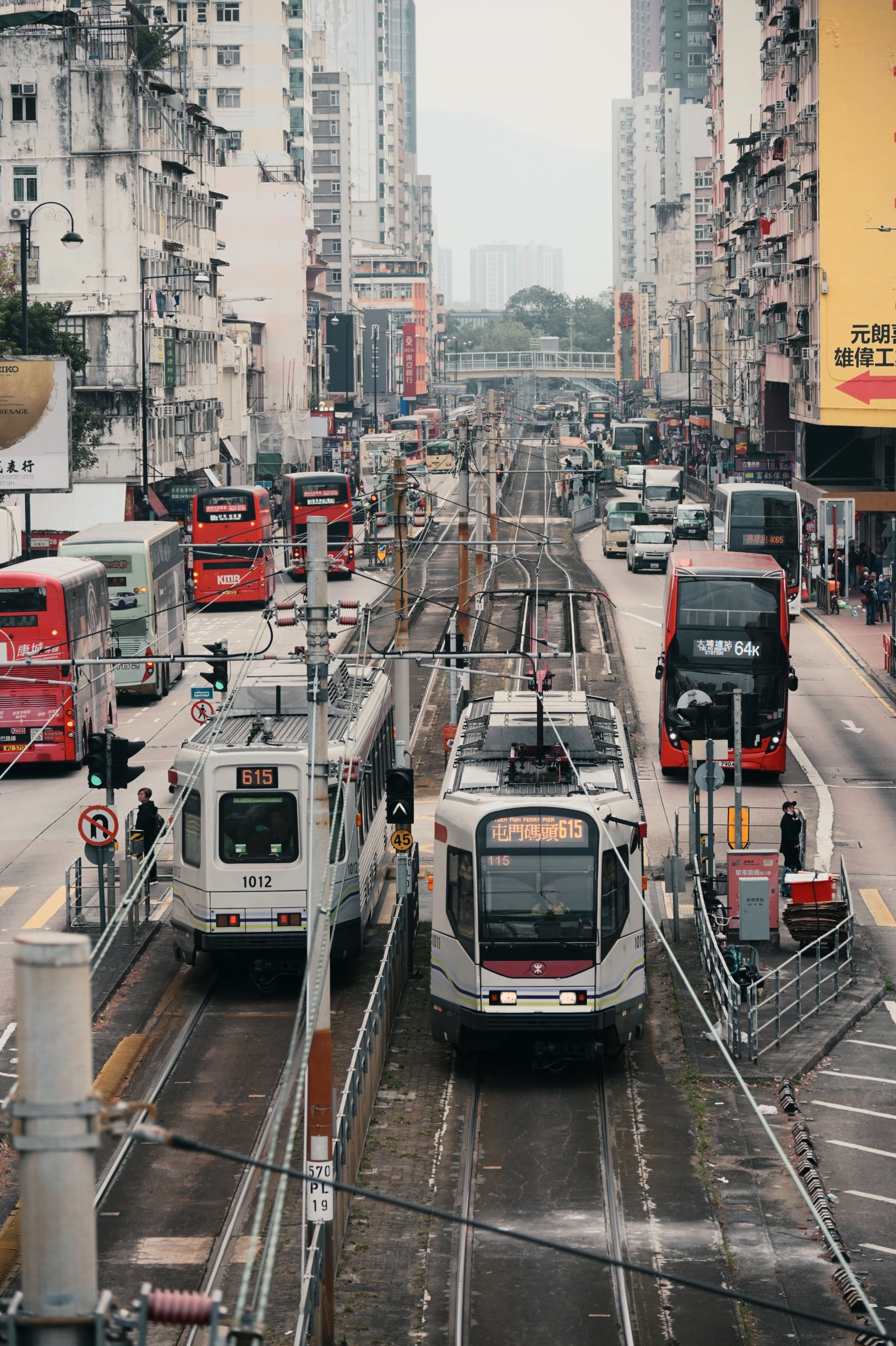 香港街道上的有轨电车